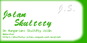 jolan skultety business card