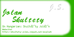 jolan skultety business card